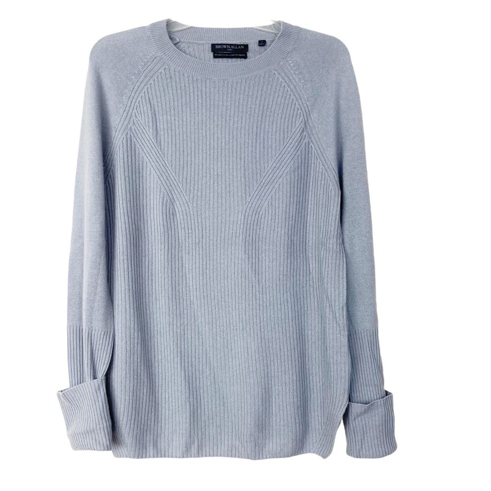 Brown Allan Gray Merino Wool Cashmere Sweater Sz S